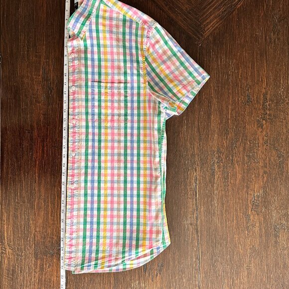 J.Crew Men Slim Short-Sleeve Flex Washed Casual Shirt Multicolor Plaid - Picture 6 of 7